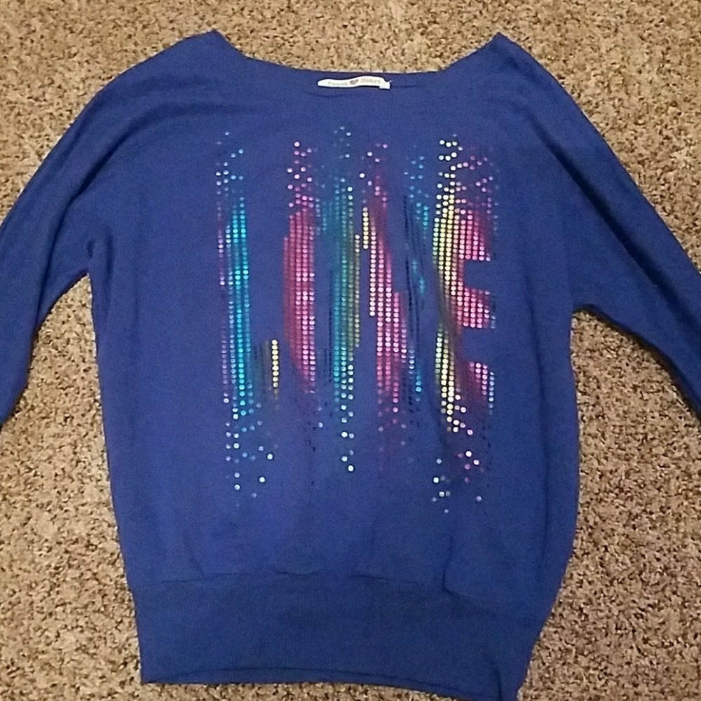 Derek Heart abstract rainbow love sweater Size Small - Picture 2 of 3